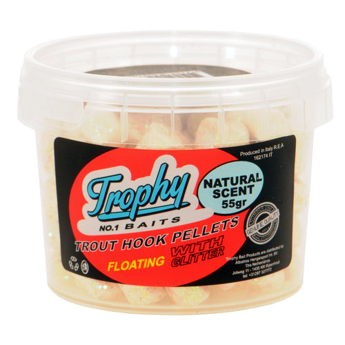 TROPHY BAITS TROUT HOOK PELLETS 55 GRAM NATURAL SCENT