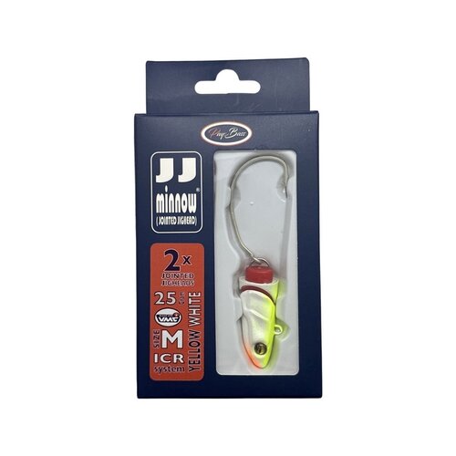 PAYS BASS JJ MINNOW JIGHEAD P/2 YELLOW WHITE