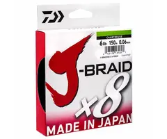 Daiwa J-Braid X8E 150 Mtr Chartreuse 0.24 Mm 18 Kg