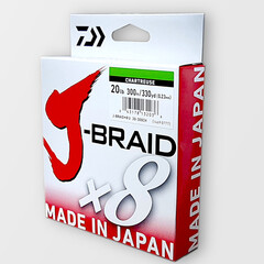Daiwa J-Braid X8E 300 Mtr Chartreuse