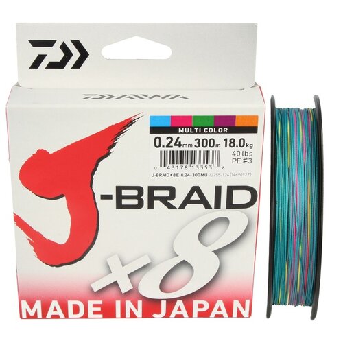 Daiwa J-Braid X8E 300 Mtr Multicolor