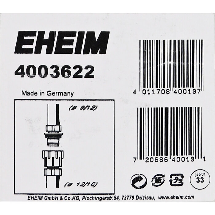 Eheim Koppelstuk Met Verloop 9/12 mm - 12/16 mm