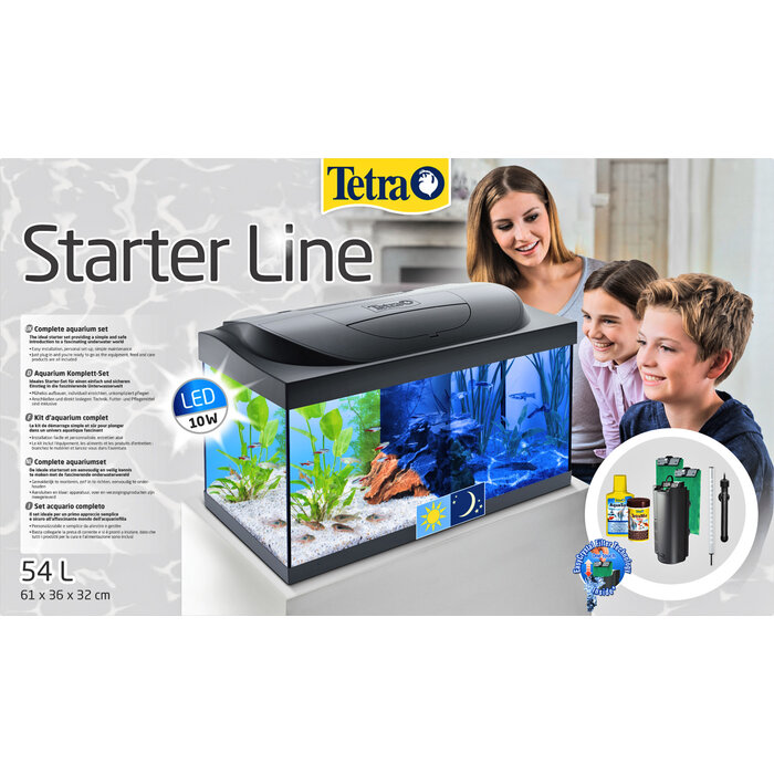 Tetra Aquarium Starter Line Day/Night LED 60x30x30 cm 54 Liter Zwart