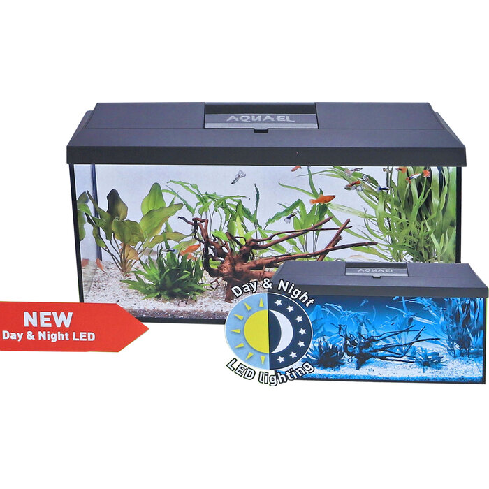 Aquael Aquarium Leddy 60 Day & Night 60x30x30 cm 54 Liter Zwart