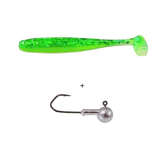 Lft Minnow Shad 4 Shads +1 Jighead 9 cm