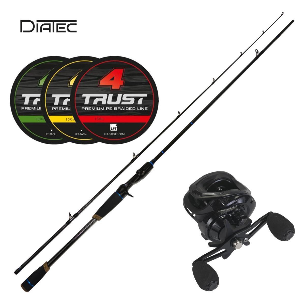 Lft Combo Diatec Xf Baitcast 2.10 M 30-60 gram Inclusief Storm Ii Left Handed + Braid 0.14 mm