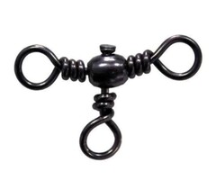 Mustad Black Three Way Cross Swivel P/10