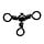 Black Three Way Cross Swivel P/10