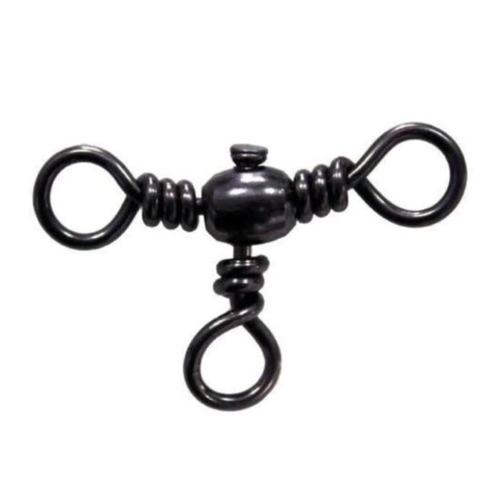 Mustad Black Three Way Cross Swivel P/10