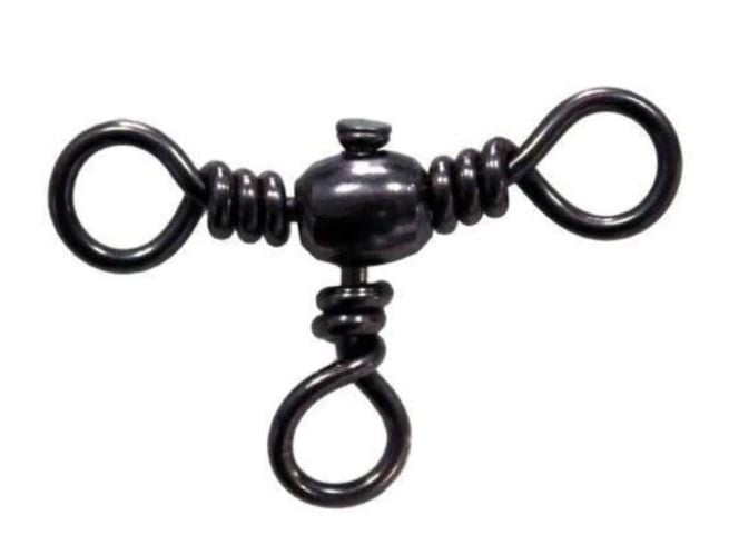 Mustad Black Three Way Cross Swivel P/10