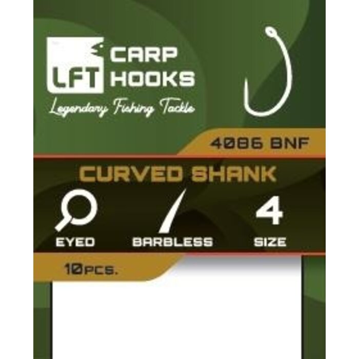 Lft Barbless Curved Shank Carp Hooks (Bnf) P/10