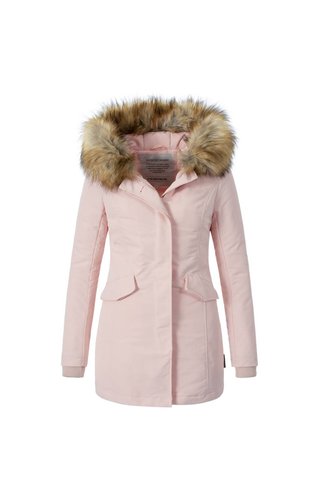 Modegram Modegram dames parka winterjas met bontkraag roze Modegram Modegram dames parka winterjas met bontkraag roze