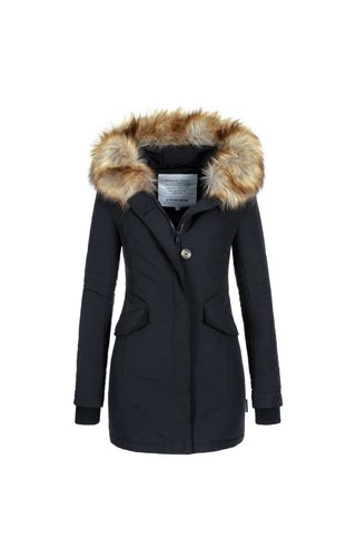 Modegram Modegram Damen Parka Winterjacke mit Pelz schwarz Modegram Modegram Damen Parka Winterjacke mit Pelz schwarz
