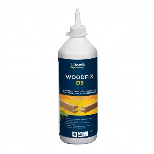 Bostik Woodfix D3 250g, 750g en 5kg Bostik Bostik Woodfix D3 250g, 750g en 5kg