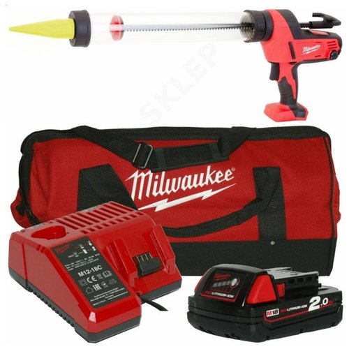 Milwaukee Milwaukee C18 PCG/600A-201B 600ml 18v Accu kitspuit set