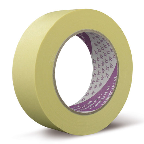 TechnoTape Maskingtape | SP | Licht geel Maskingtape SP beschikbaar in 25mm, 38mm en 50mm