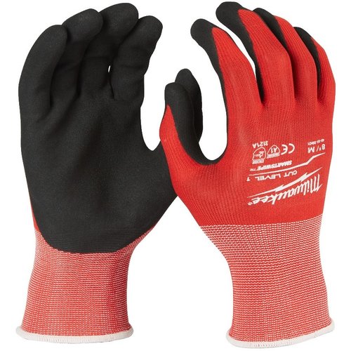 Milwaukee Milwaukee snijklasse 1 gedimde handschoenen, cut niveau 1 gloves - M / 8 - 1p
