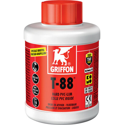 Griffon T-88 PVC-lijm 250ml en 500ml Griffon Griffon T-88 PVC-lijm 250ml en 500ml