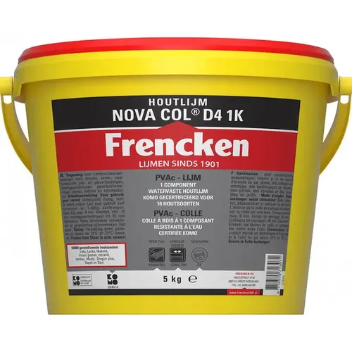 Frencken Frencken Houtlijm Nova Col D4 1K 750 G / 5KG / 10 KG / 25 KG