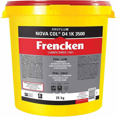 Frencken Frencken Houtlijm Nova Col D4 1K 750 G / 5KG / 10 KG / 25 KG