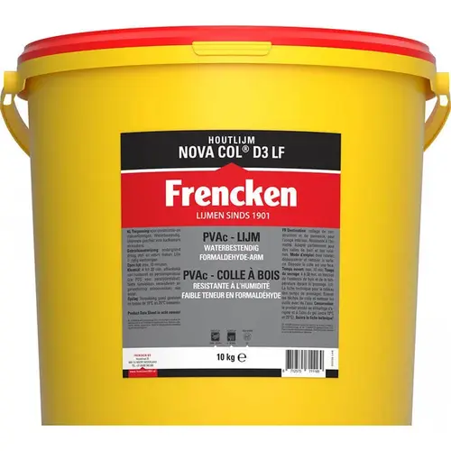 Frencken Houtlijm Nova Col D3 LF 250 g / 750 g / 2,5 kg / 10 kg / 25 kg Frencken Frencken Houtlijm Nova Col D3 LF 250 g / 750 g / 2,5 kg / 10 kg / 25 kg