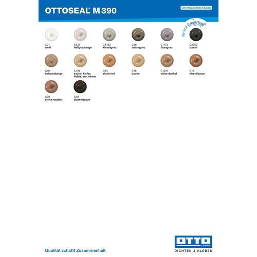M390 kleurenkaart Otto Chemie M390 kleurenkaart