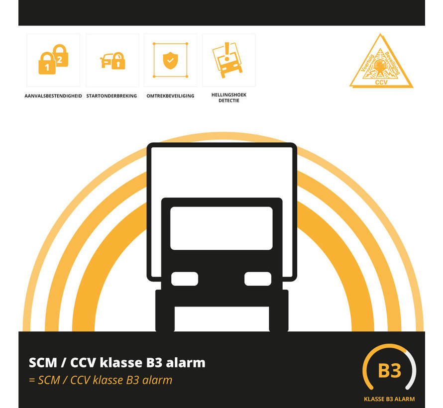 SCM/CCV klasse B3  alarm vrachtwagen