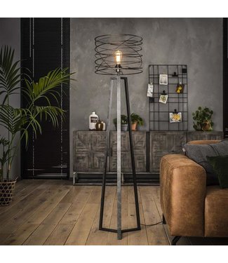 Industriële metalen vloerlamp Twist