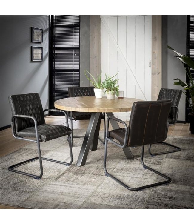 Betere Ronde eettafel Vancouver industrieel Ø120 cm driepoot - DIMEHOUSE OG-51