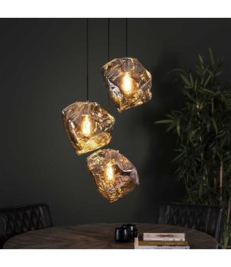 Industriële hanglamp Rocks 3L Chrome