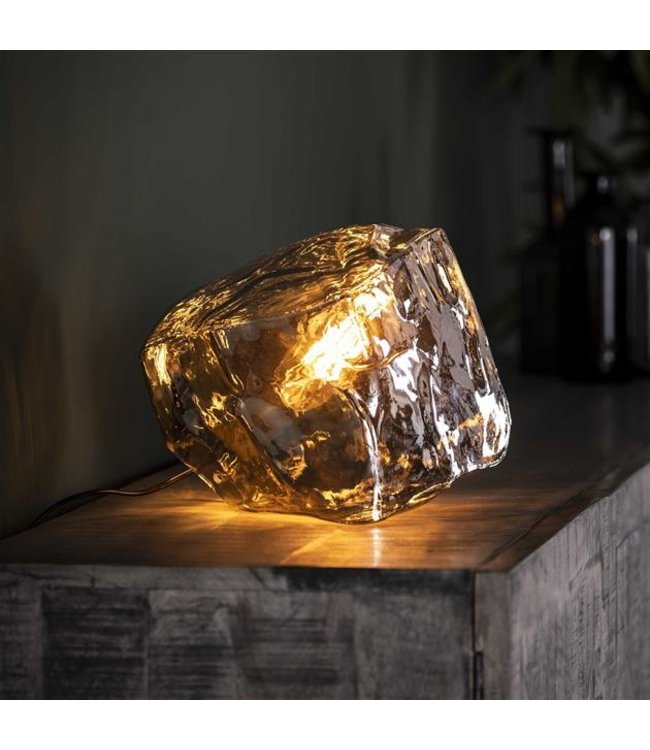 Mevrouw Poort huiswerk Industriële tafellamp Rocks chrome glas | STUNTPRIJS - DIMEHOUSE