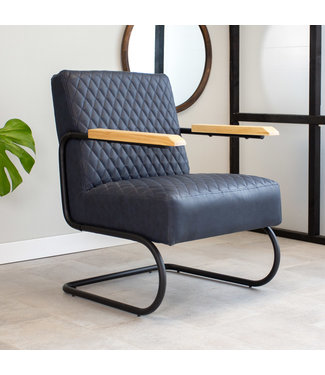 Industriële fauteuil Lars blauw