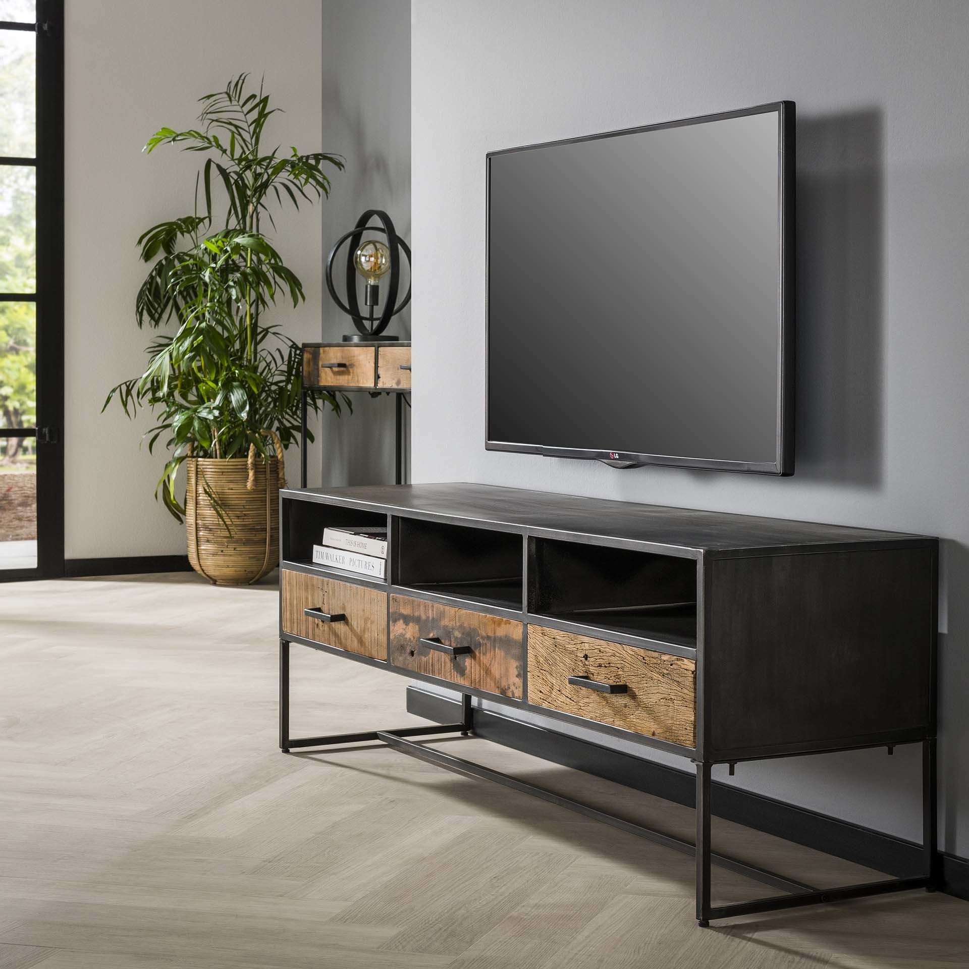 Kroniek aantrekkelijk radium Industrieel TV-meubel Charlie hout metaal 3 lades | Gratis verzending -  DIMEHOUSE
