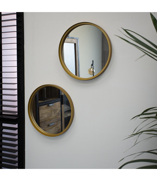 Spiegel rond set van 2 Cory goud 40 cm