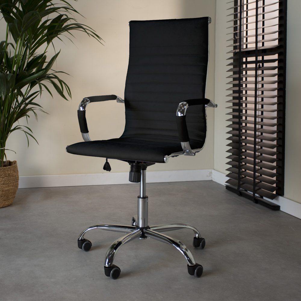 Industriële bureaustoel zwart hoog | Comfort en kwaliteit - DIMEHOUSE