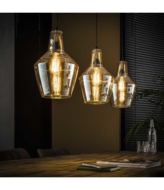 Dimehouse Industriële hanglamp Dace 3-lichts amber