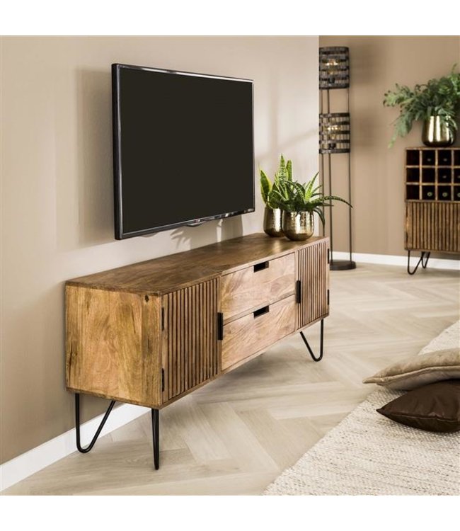 Opeenvolgend Geschiktheid uitgebreid Industrieel TV-meubel Tory mangohout | Voordelig geprijsd - DIMEHOUSE