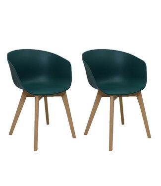 Dimehouse Set van 2 eetkamerstoelen scandinavisch Herning groen