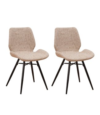 Dimehouse Set van 2 eetkamerstoelen Beau chenille crème