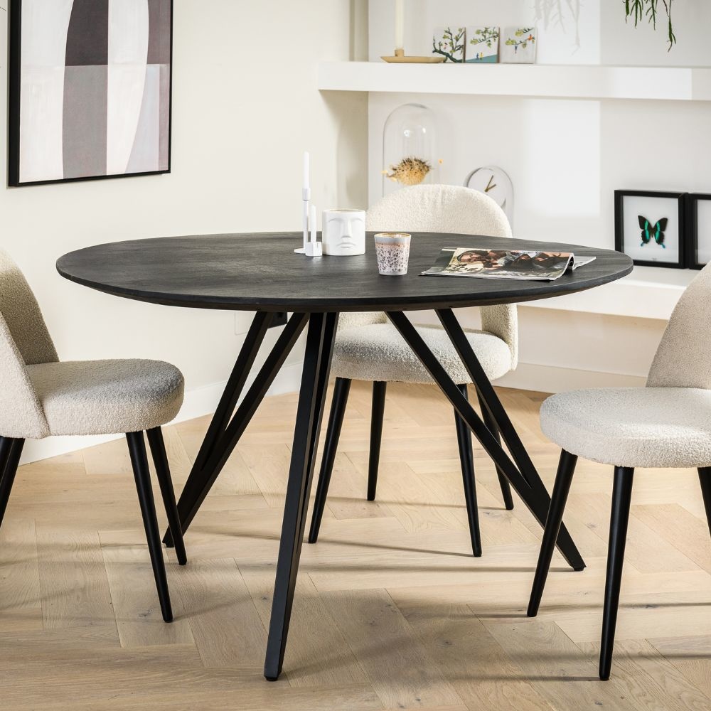 postkantoor Zogenaamd Vervelen Ronde eettafel Nena industrieel Ø130 cm | Gratis verzending - DIMEHOUSE