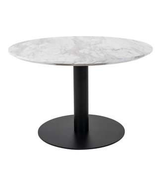 Ronde salontafel Miley wit zwart Ø70 cm marmerlook