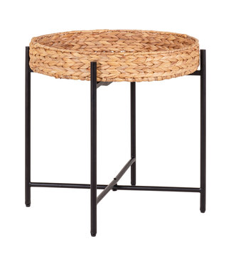 Ronde bijzettafel Nori Bohemian gevlochten Ø50 cm