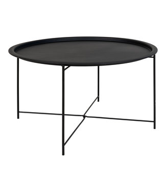 Ronde salontafel Puck zwart metaal Ø75 cm