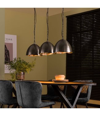 Industriële hanglamp Jame 3-lichts zwart