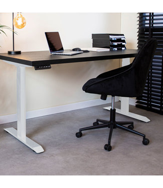 Dimehouse Verstelbaar zit-sta bureau Mason zwart met wit onderstel 180 cm