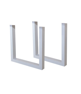 Set van 2 metalen tafelpoten U-frame wit