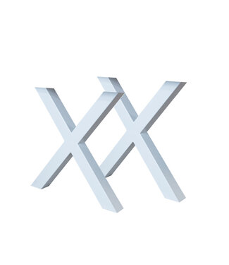 Set van 2 metalen tafelpoten X-frame wit