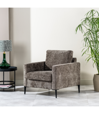 Fauteuil Flora bruin stof