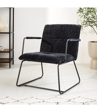 Fauteuil Hailey zwart chenille