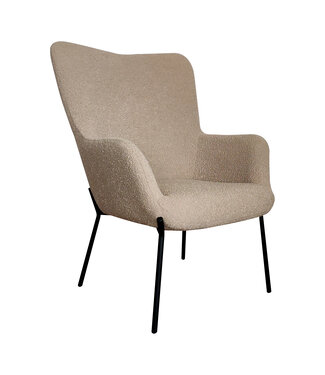 Fauteuil Celia bouclé bruin